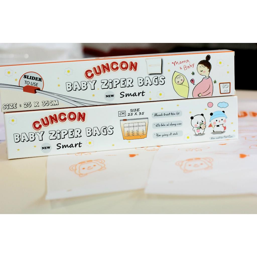 (25x35cm) Túi zip lụa mờ đựng đồ đi sinh khoá kéo đa năng - Hiệu Cún Con