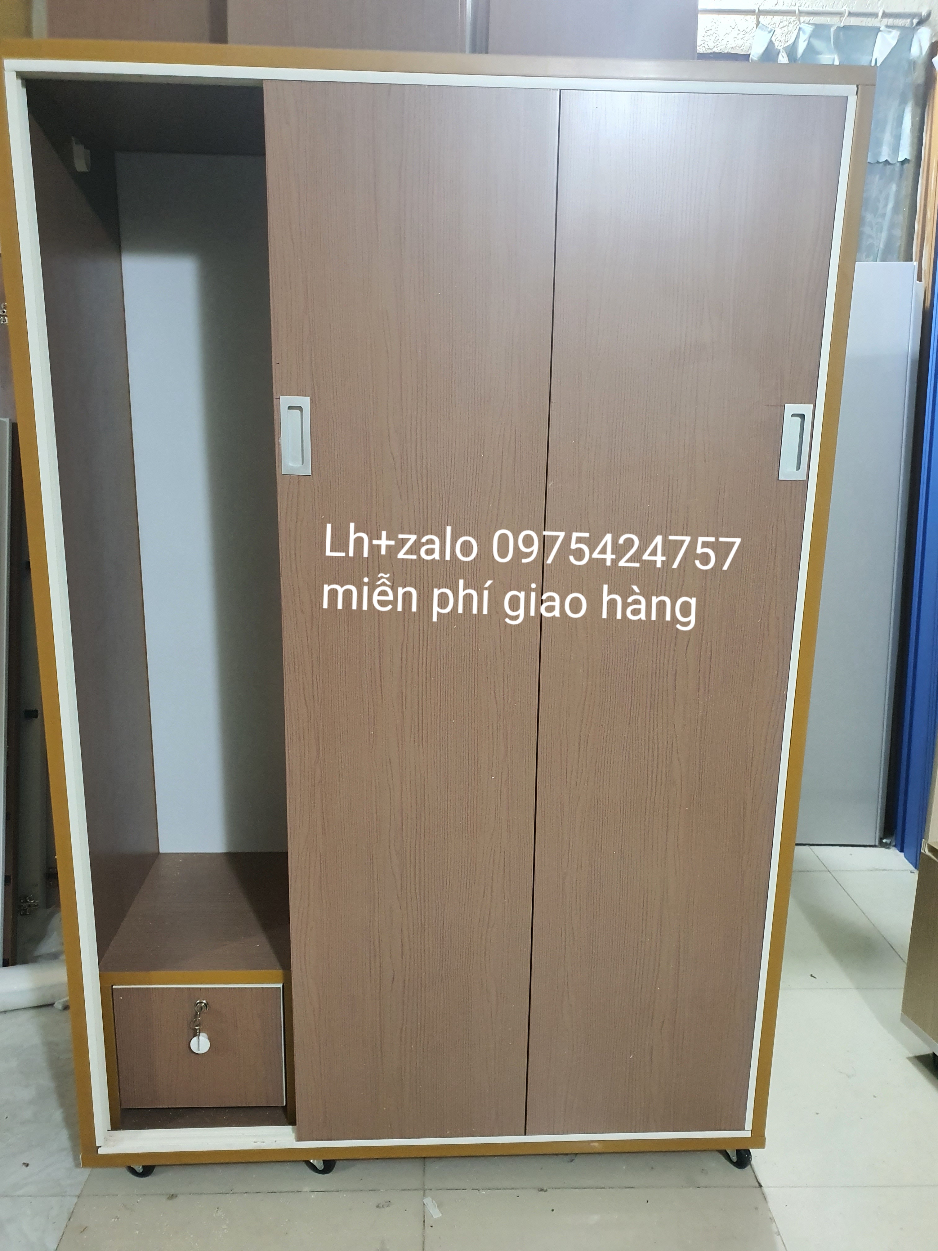 Tủ nhựa 3 cánh cửa lùa