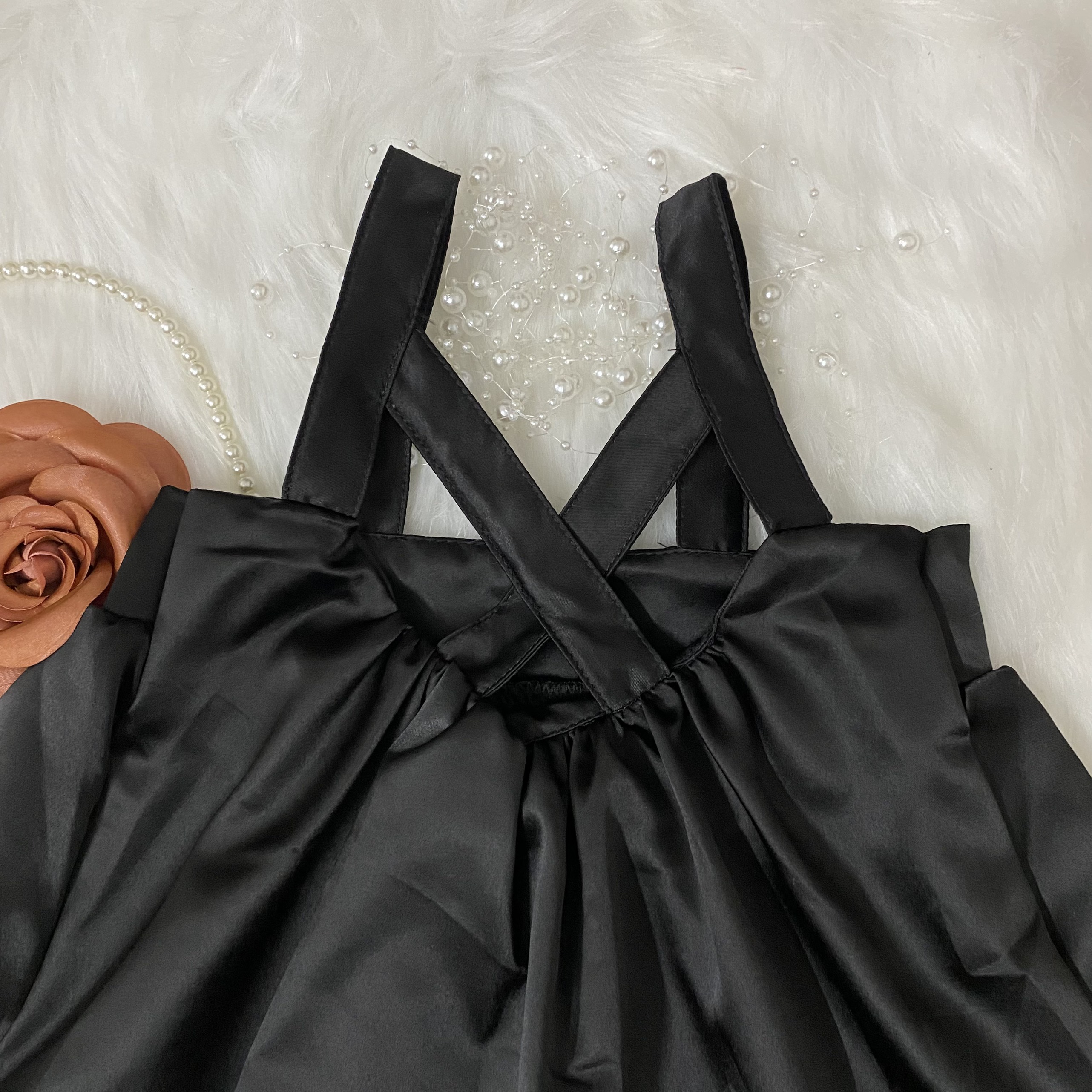 Đầm bé gái dây đen BabyDoll 8-23kg Angel Baby Thời Trang Thiết Kế