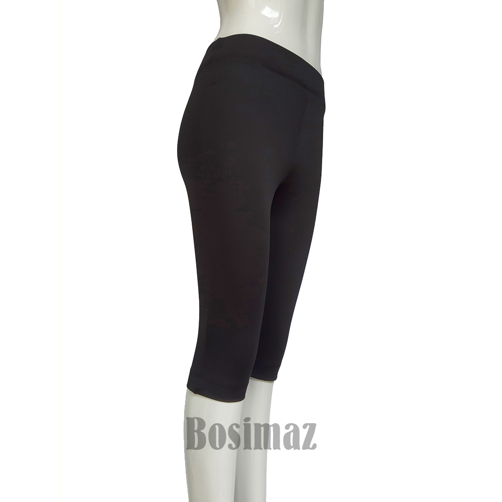 Quần Legging Ngố Bosimaz MS391 không túi màu đen cao cấp, thun co giãn 4 chiều, vải đẹp dày, thoáng mát không xù lông