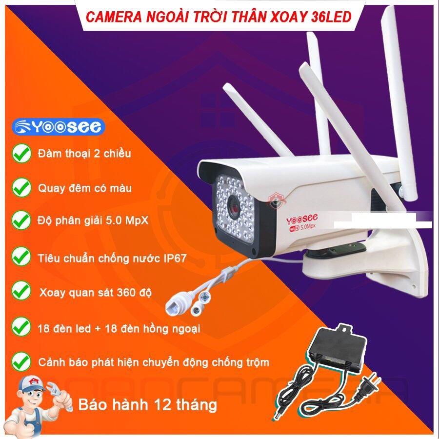 CAMERA WIFI YOOSEE NGOÀI TRỜI 4 RÂU 5M XOAY 355 ĐỘ ĐÀM, THOẠI 2 CHIỀU, BAN ĐÊM CÓ MÀU - Hàng nhập khẩu