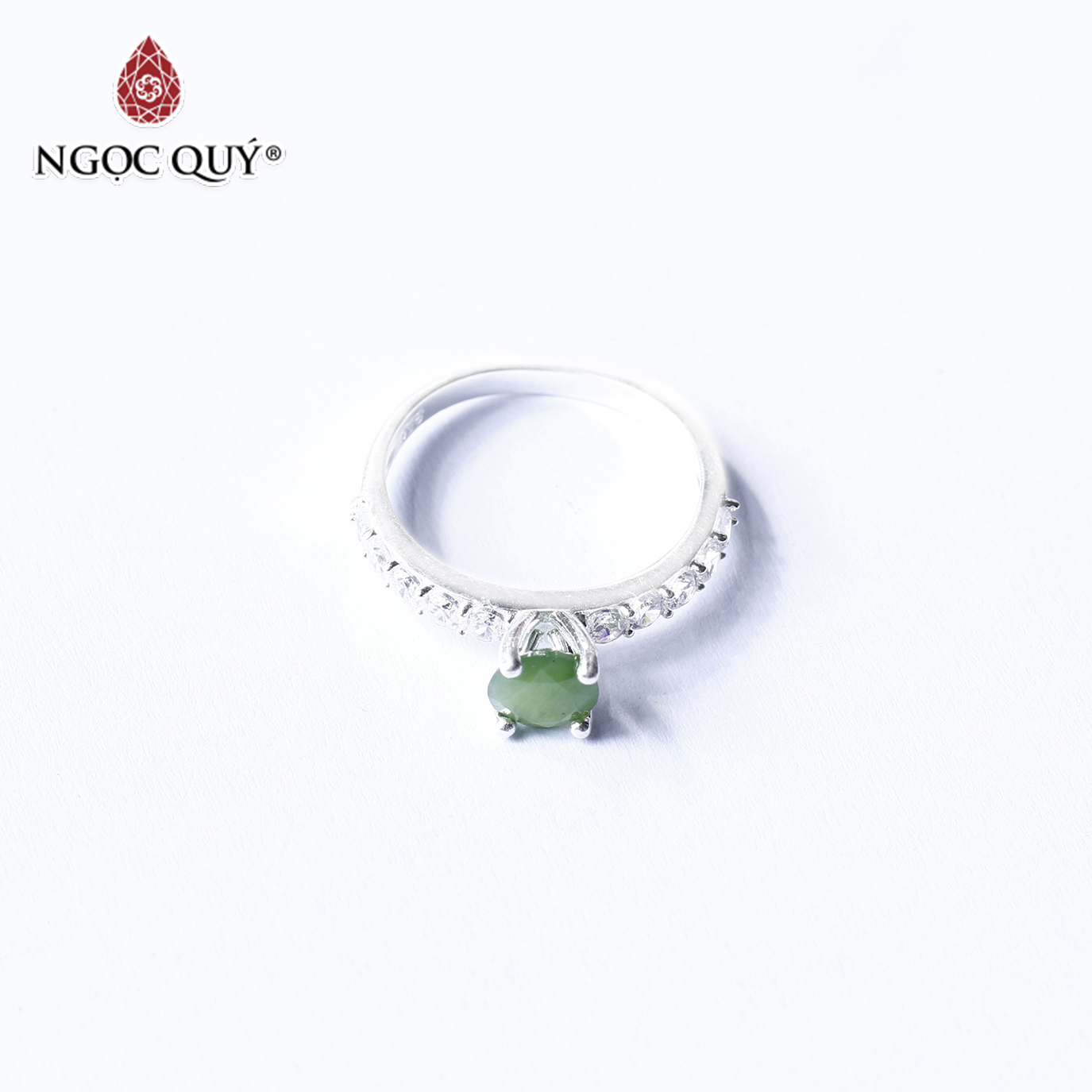 Nhẫn bạc nữ đá thiên nhiên - Ngọc Quý Gemstones - Ngọc Bích - Ni 19