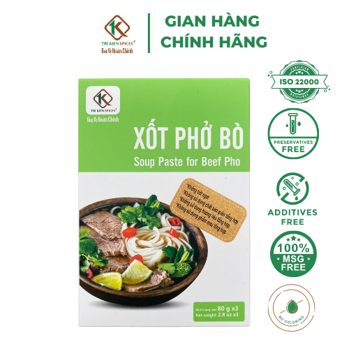 Hộp 3 gói Gia Vị Hoàn Chỉnh Xốt Phở Bò 80gr TriKien Spices  Tiện Lợi- Nhanh Gọn - Ăn Ngon