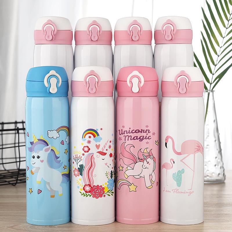Bình giữ nhiệt hoạt hình cao cấp phong cách Hàn Quốc 500ml
