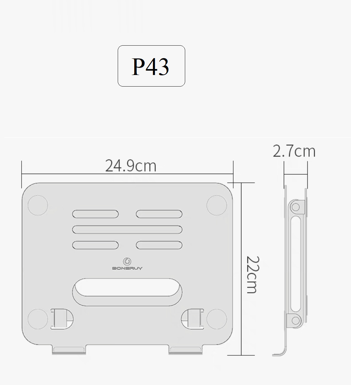 Giá đỡ laptop stand nhôm chỉnh độ cao chống mỏi gai váy cho laptop và máy tính bảng P43 Vu Studio - Hàng chính hãng