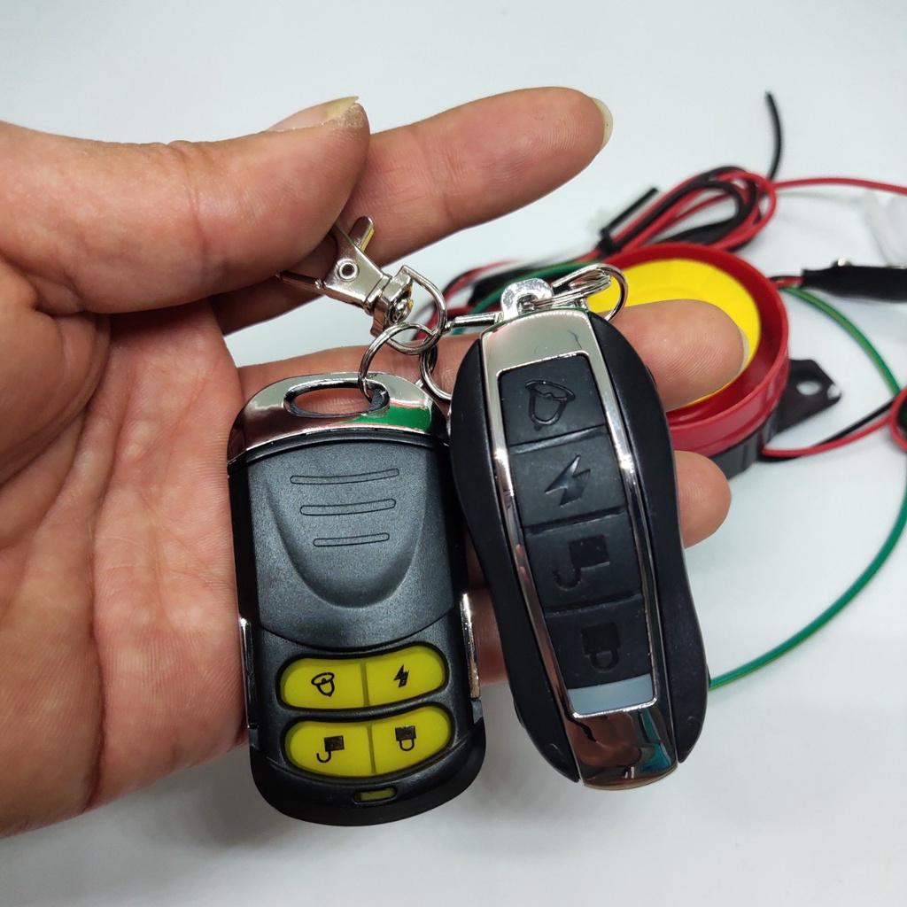 (LOẠI TỐT) Khóa chống trộm xe máy báo động mẫu mới có pin lưu trữ kèm 2 remote hàng cao câp lắp các xe