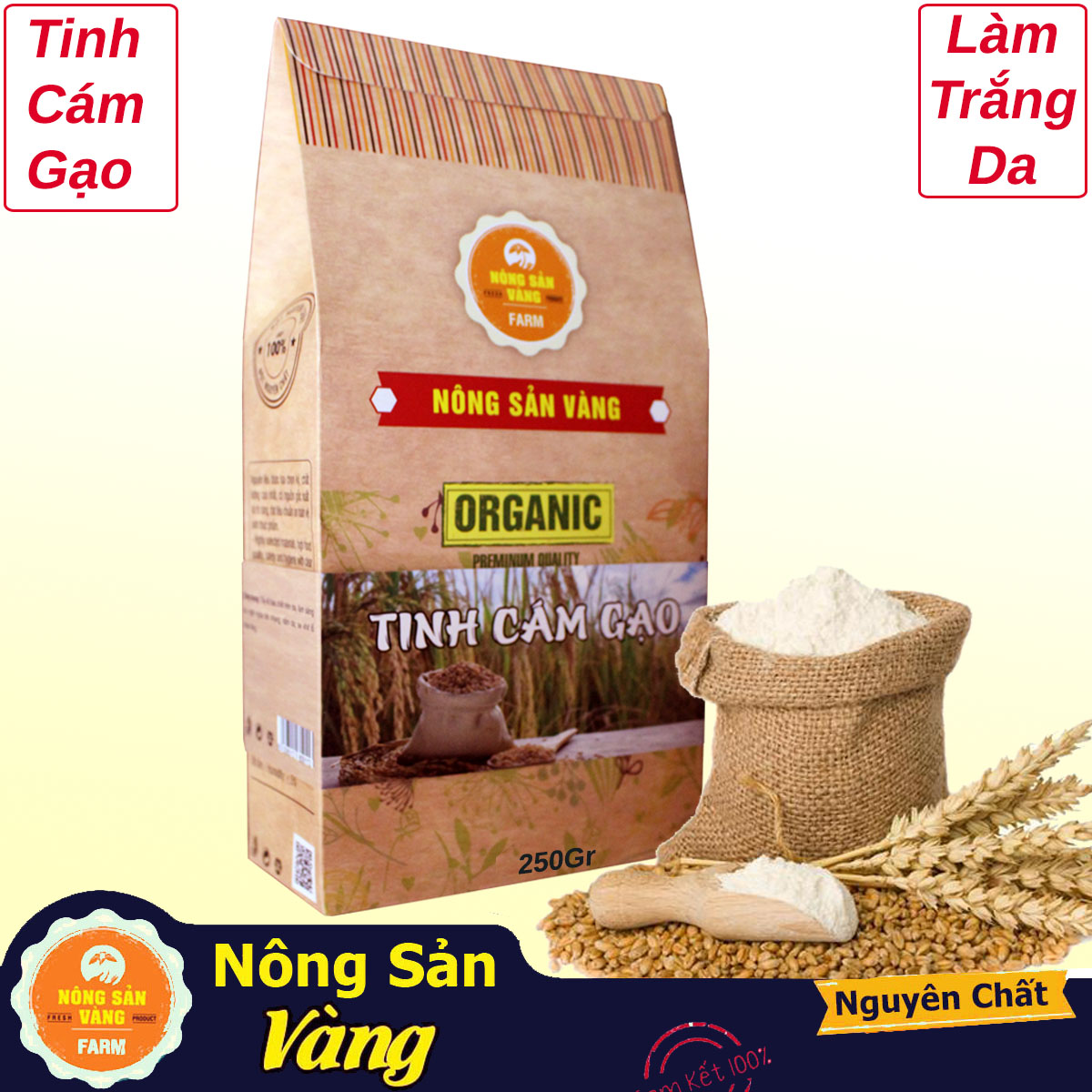 Tinh Bột Cám Gạo Nguyên Chất 250gr - Nông Sản Vàng