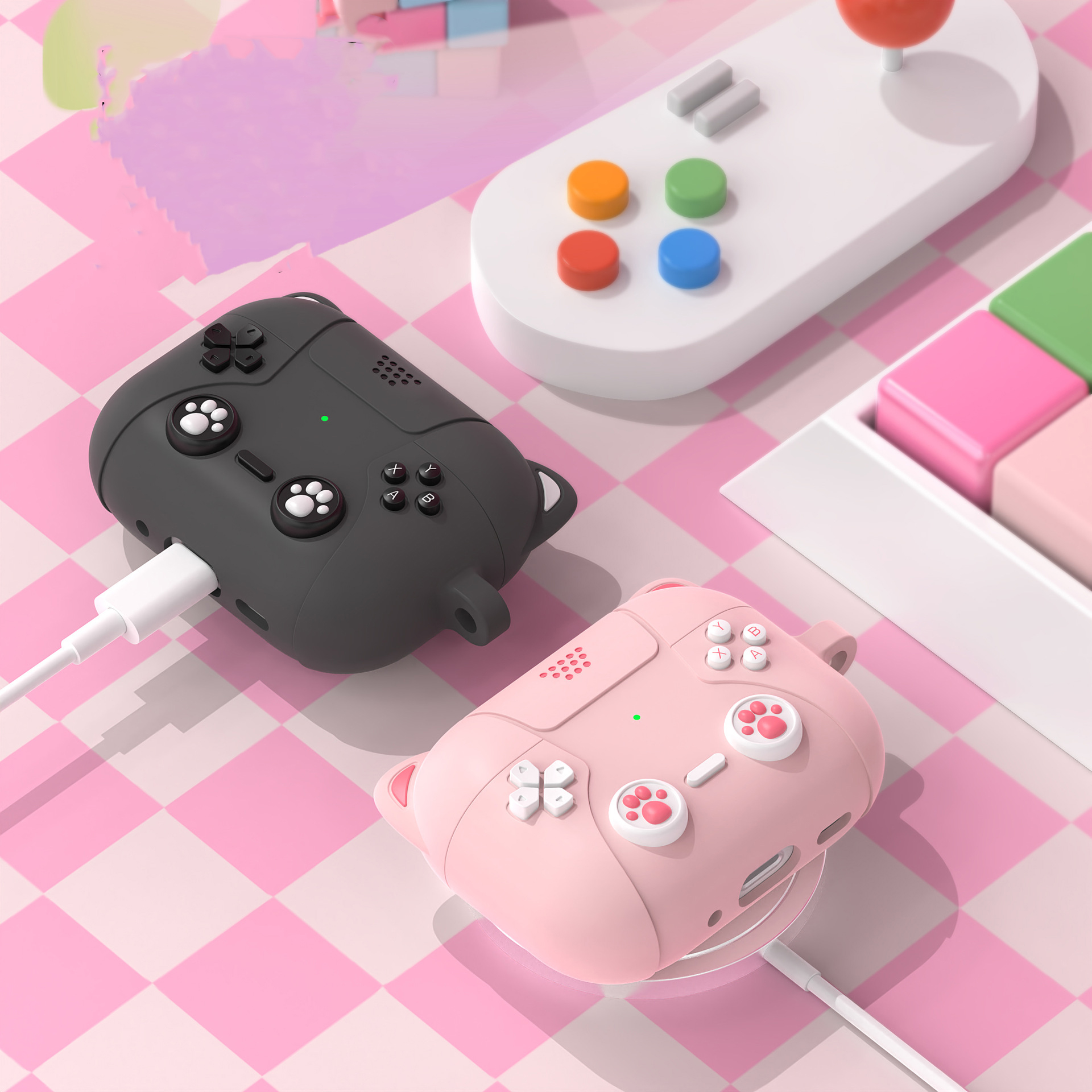 Bao Case Ốp Kiểu Tay Cầm Game Tai Mèo cho Airpods Pro 3 - Hàng Chính Hãng