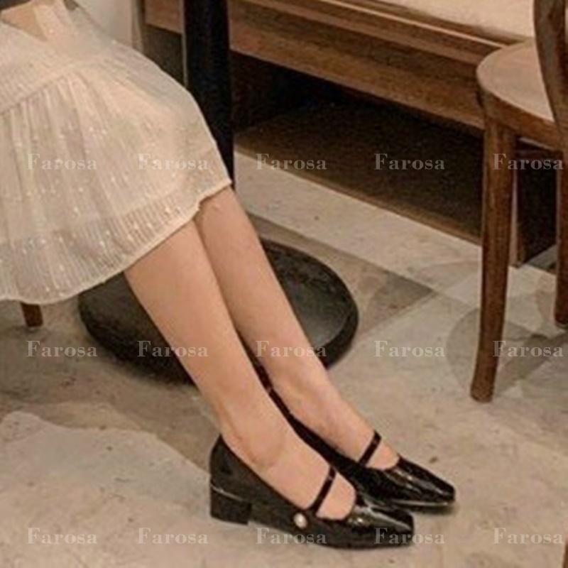 Giày tiểu thư Mary Jane FAROSA quai đính ngọc gót 3cm siêu xinh - TS89