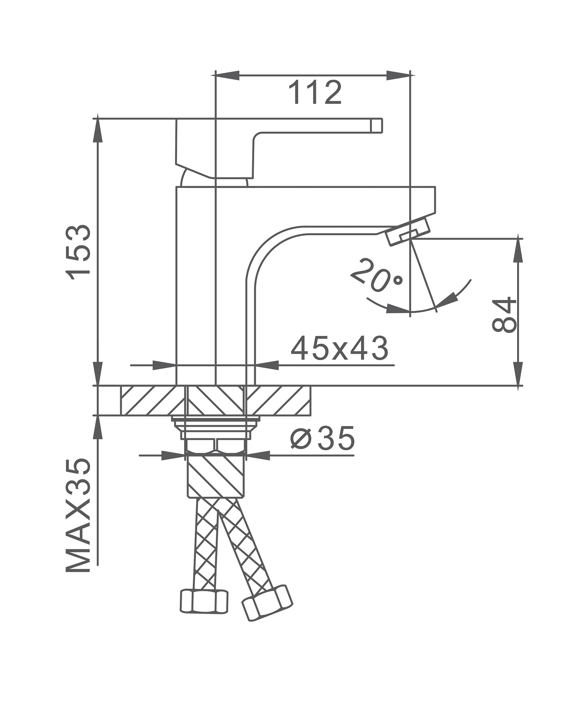 Vòi chậu lavabo nóng lạnh Frap F1064 - Hàng Chính Hãng LIÊN BANG NGA
