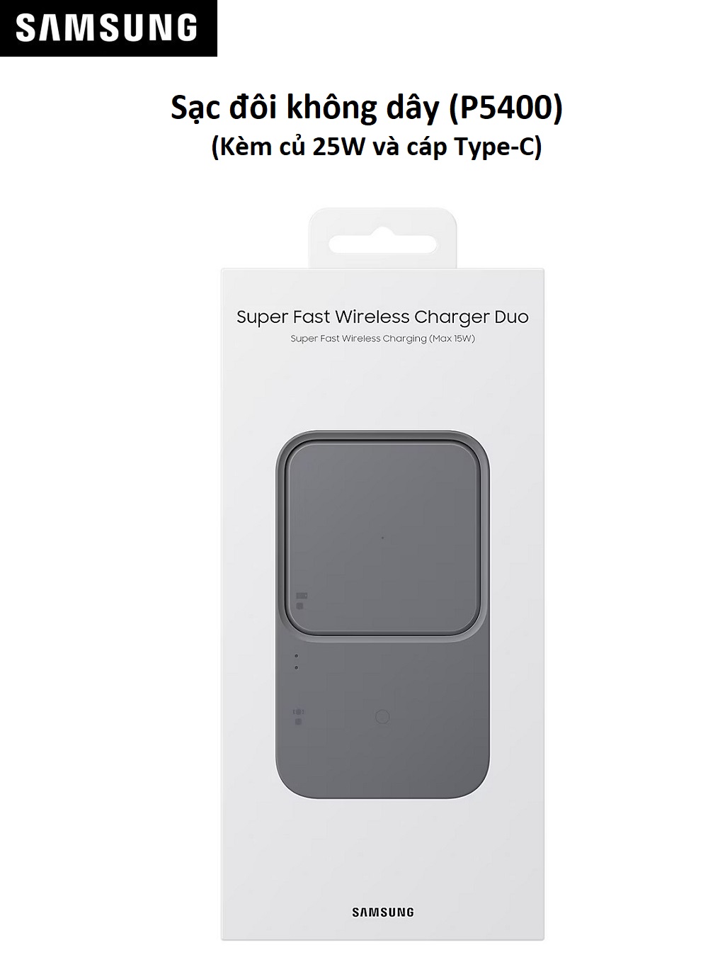 Đế sạc đôi không dây Samsung 15W EP-P5400 - Hàng Chính Hãng