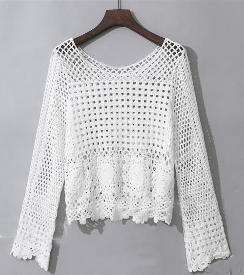 Áo len lỗ mỏng khoác ngoài dài tay AO22 Free size