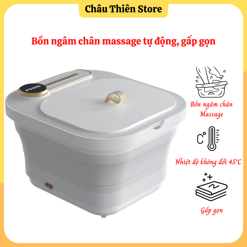 Bồn ngâm chân massage thế hệ mới, lưu thông khí huyết, ngăn ngừa phong thấp, gấp gọn tiện lợi