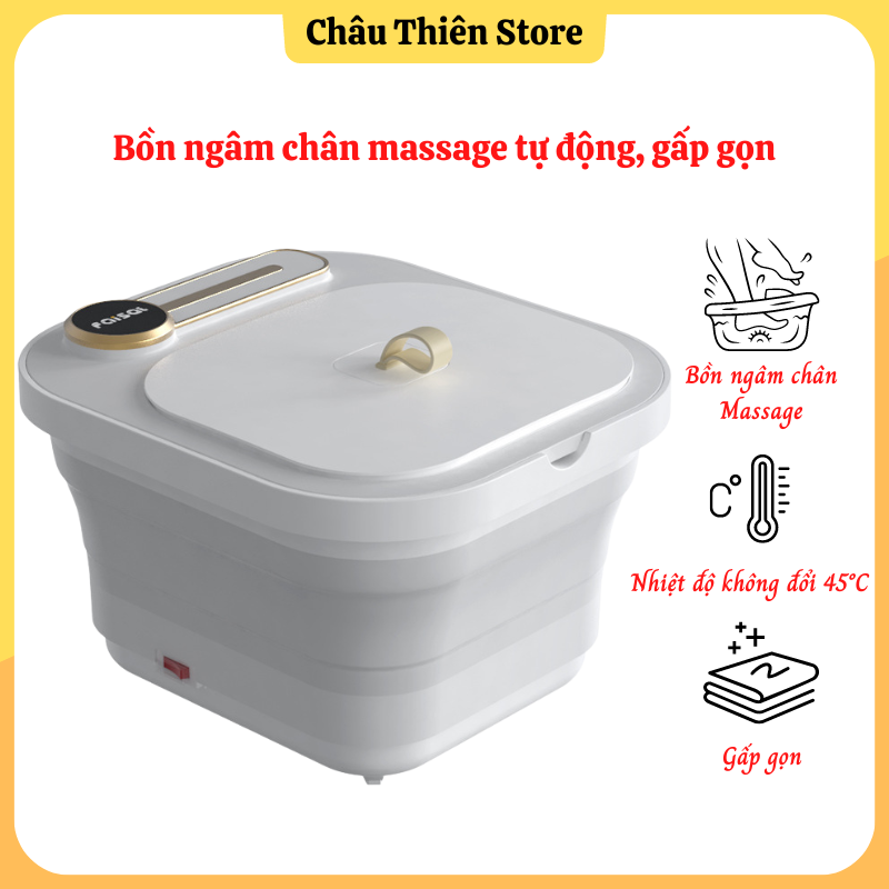 Bồn ngâm chân massage thế hệ mới, lưu thông khí huyết, ngăn ngừa phong thấp, gấp gọn tiện lợi (Có Remote)