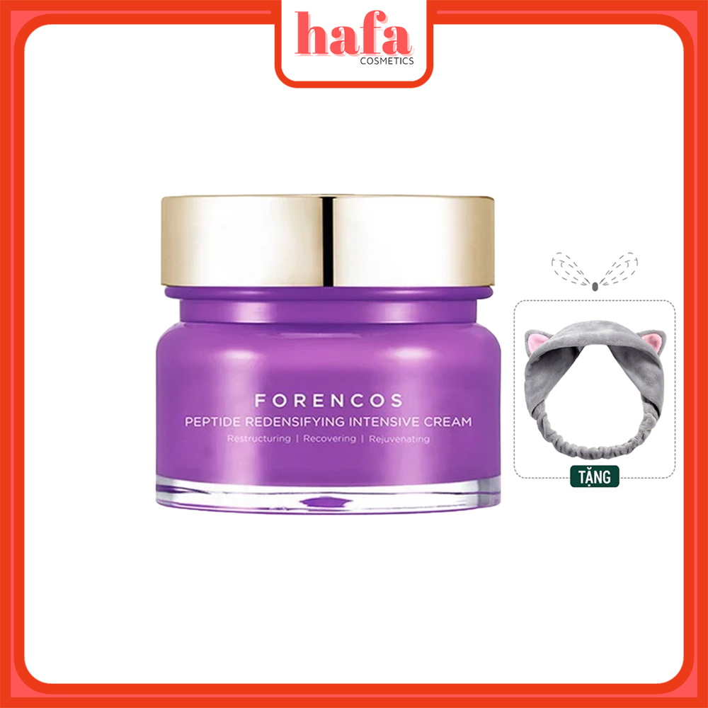 Kem dưỡng chống lão hoá ban đêm Forencos Peptide Redensifying Intensive Cream FULL SIZE 50ml + Tặng KÈm 1 Băng Đô Tai Mèo (Màu Ngẫu Nhiên)