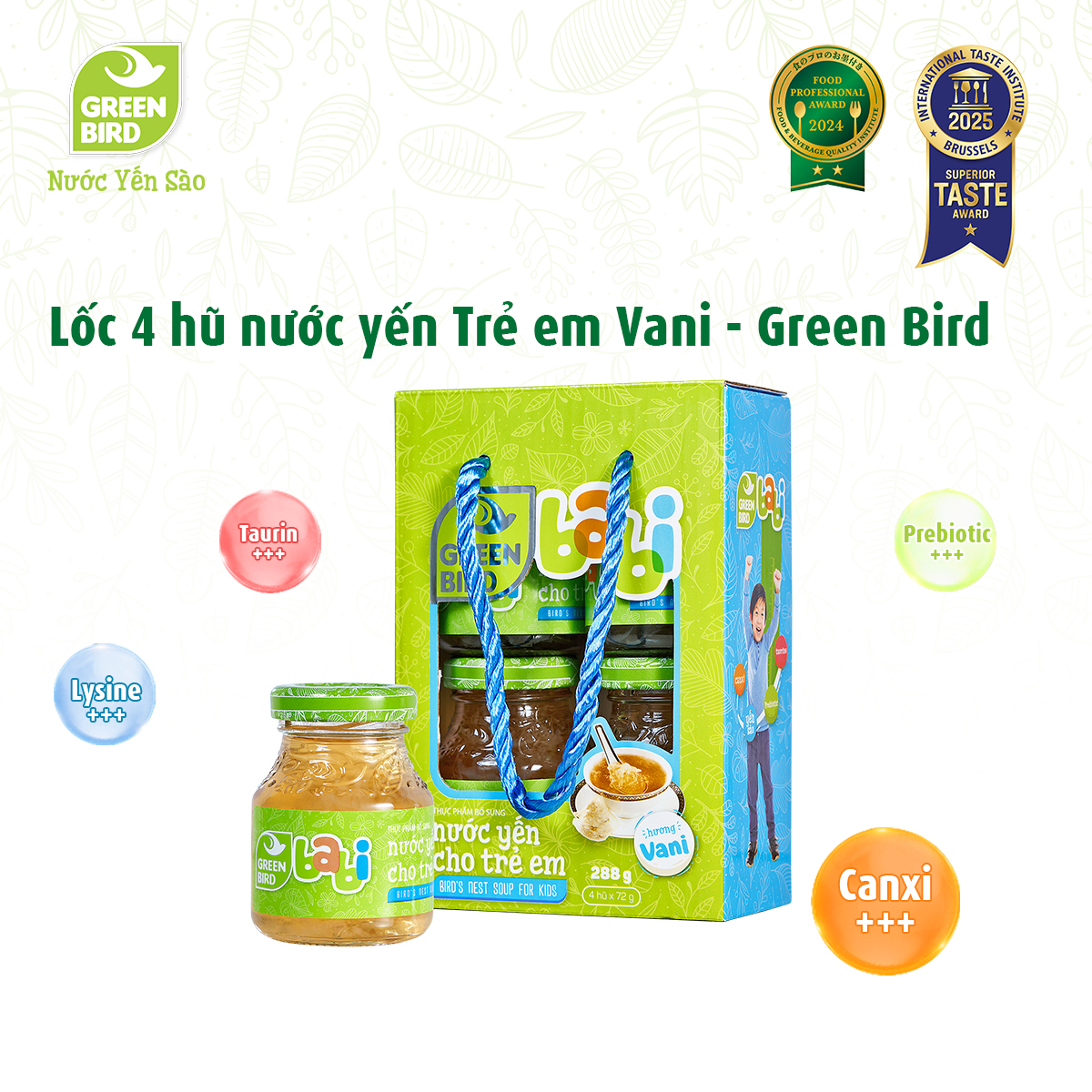 Nước Yến Sào Cho Trẻ Em Babi Bird Hương Vani Dễ Uống Ngon Miệng Hũ 72g