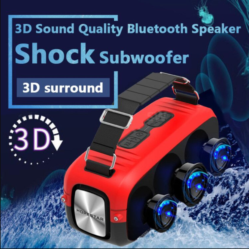 Loa bluetooth di động Hopestar A20 - Loa siêu bass, màng rung cộng hưởng - Tặng kèm 1 micro không dây - Công suất 55W, Bluetooth 4.2 - Tính năng TWS - Nghe nhạc âm thanh boombox cực mạnh