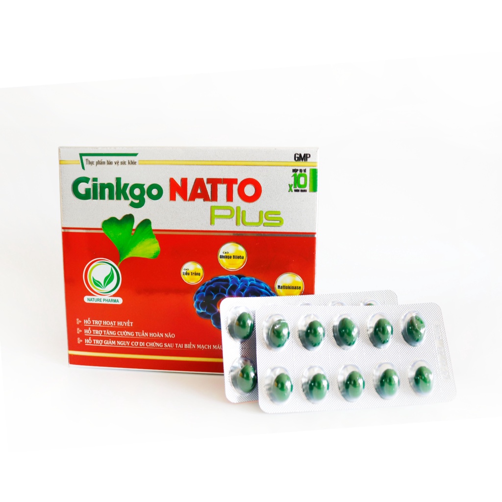 Hoạt Huyết Dưỡng Não Ginkgo Natto Plus Hỗ Trợ Tăng Cường Tuần Hoàn Máu Não, Bổ Não - Greenmec