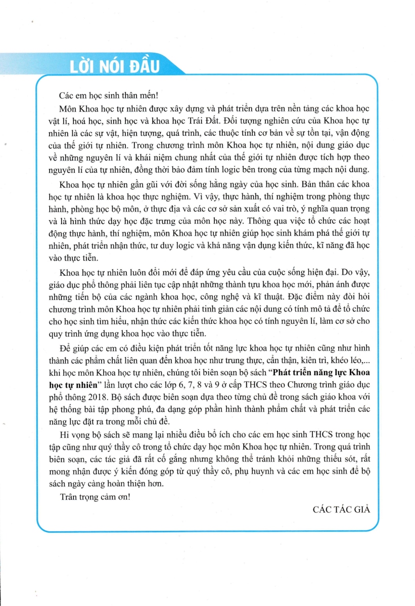 ND - Phát Triển Năng Lực Khoa Học Tự Nhiên 6