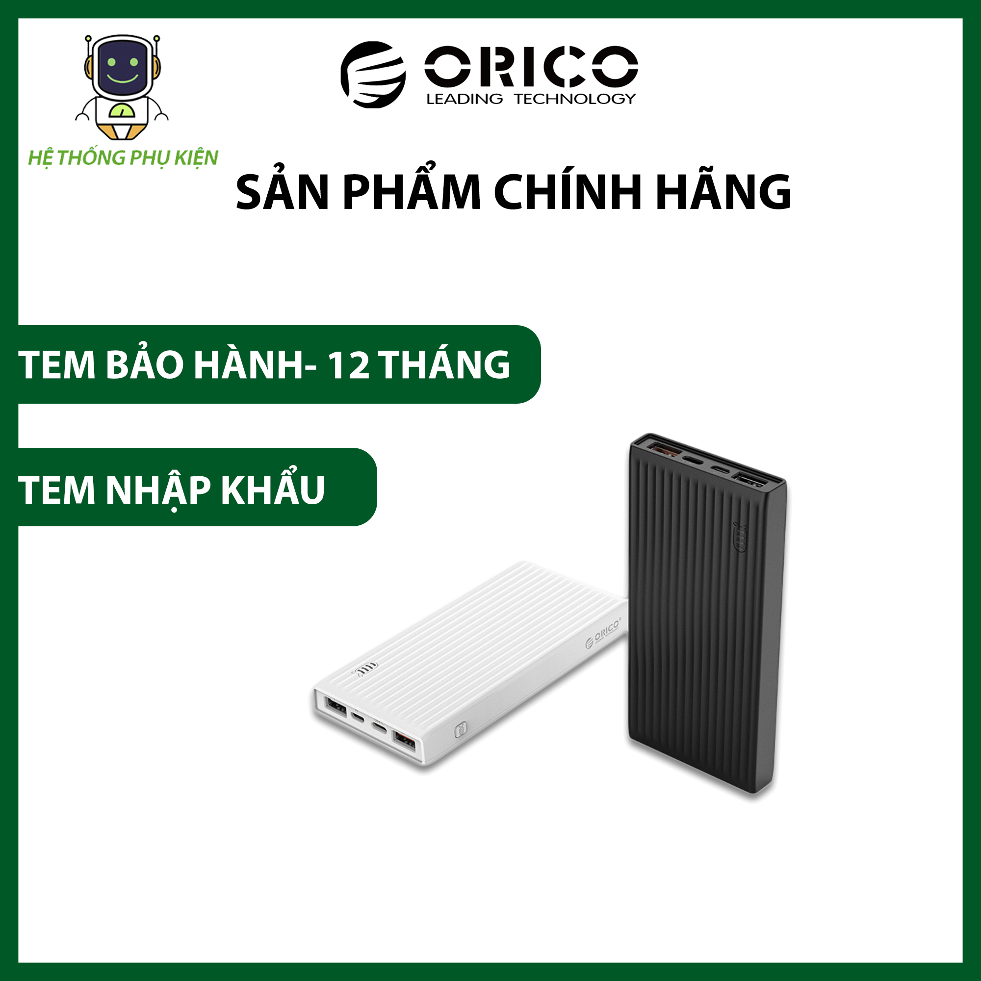 Pin Sạc dự phòng ORICO K10000 Polymer 10,000mAh QC 3.0/QC 2.0/Type C- Hàng Chính Hãng