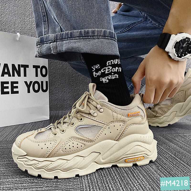 Giày Thể Thao Sneaker Chunky Nam MINSU M4218 Phản Quang Phá Cách Style Hàn Quốc Tăng Chiều 5cm Cao Cực Ngầu