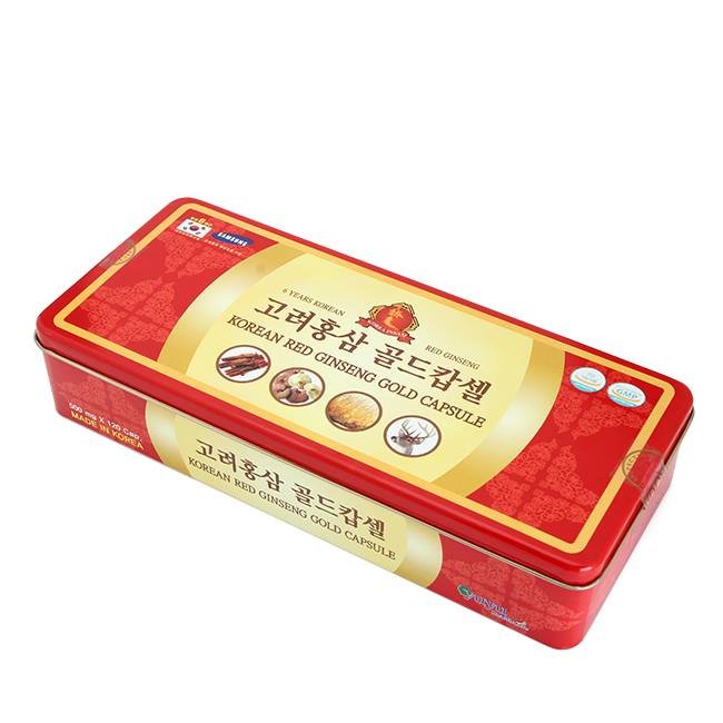 Viên Hồng Sâm Korea Red Ginseng Gold Capsule Đông Trùng Hạ Thảo kết hợp Nấm Linh Chi và Nhung Hươu date 2025 tăng cường sức khỏe,giảm mệt mỏi,tăng cường sinh lực.(hộp 120v). Tặng kèm 1 hộp kẹo Sâm mềm Hàn Quốc 200g