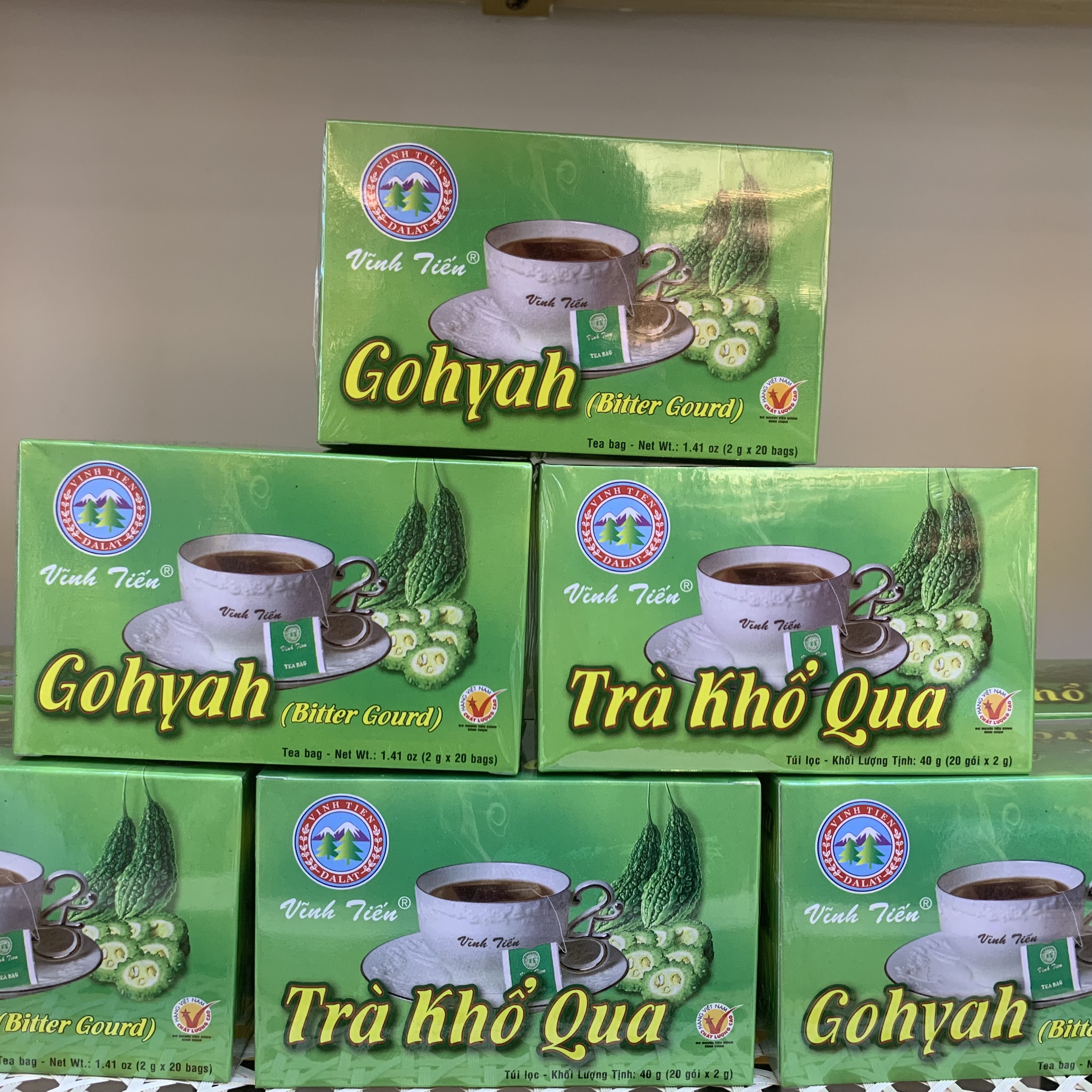 Trà khổ qua túi lọc Vĩnh Tiến - Giải độc gan, điều hòa huyết áp và mỡ máu.