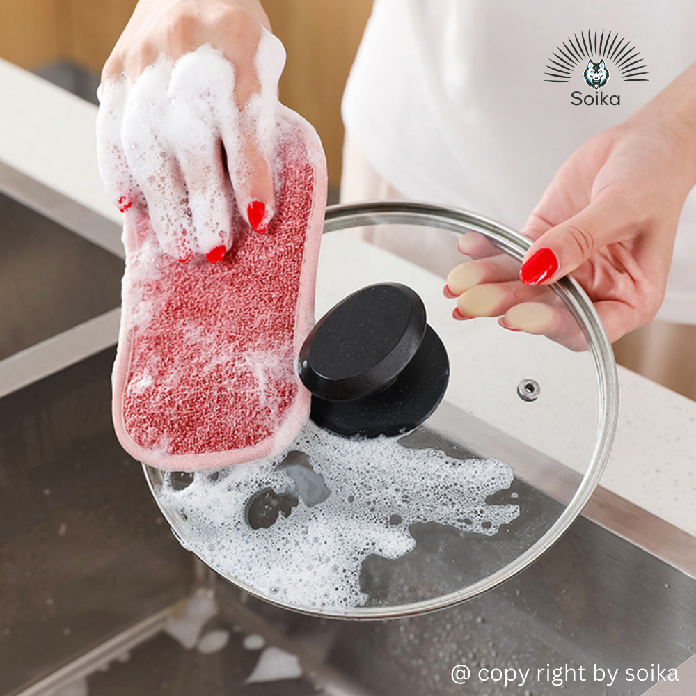 Miếng Rửa Chén Bát Cọ Rửa Xoong Nồi Chảo 2 Mặt Soika SK-A06