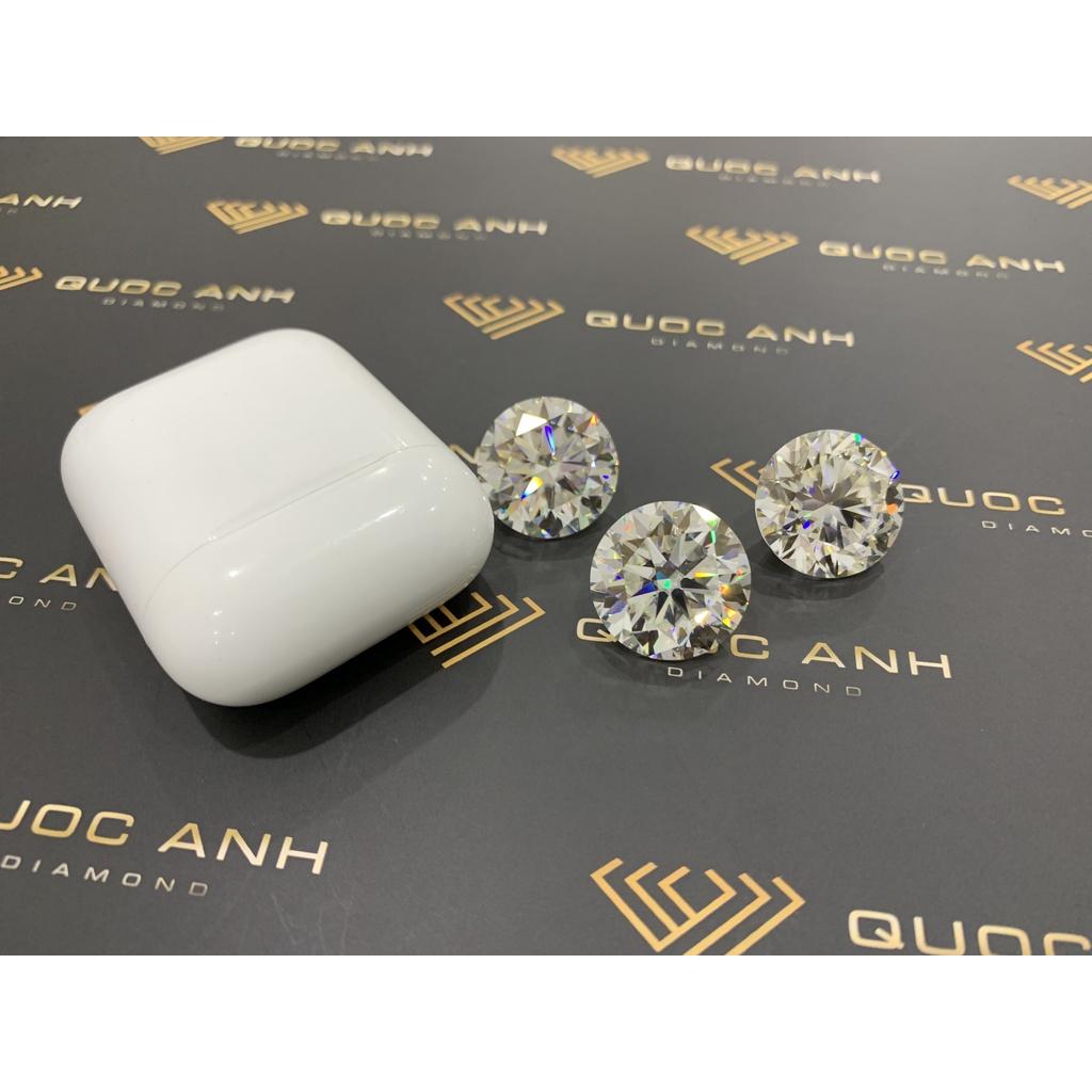 (Size 8 - 14 ly) Kim cương nhân tạo Mỹ Moissanite nước D độ sạch FL, thử bút lên vạch đỏ