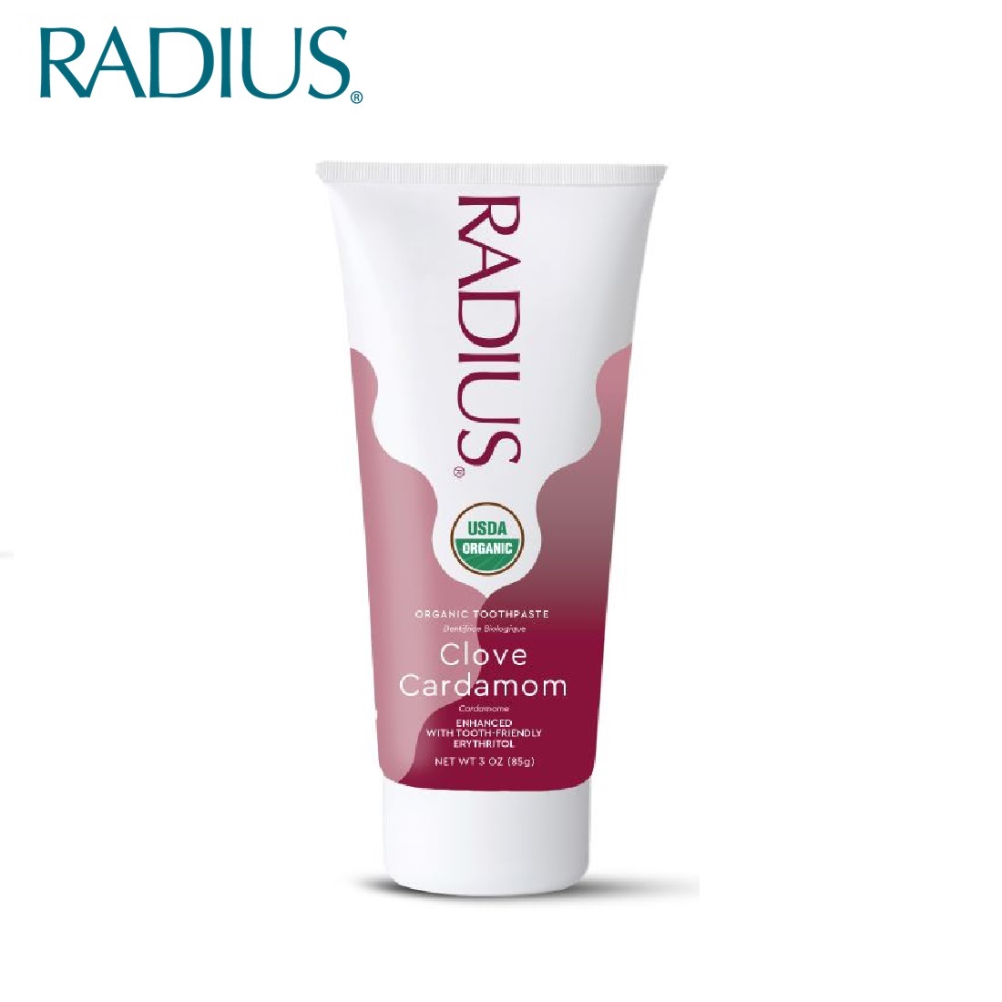 Kem Đánh Răng Hữu Cơ RADIUS Vị Bạch Đậu Khấu &amp; Đinh Hương 85g USDA Organic Clove Cardamom Toothpaste