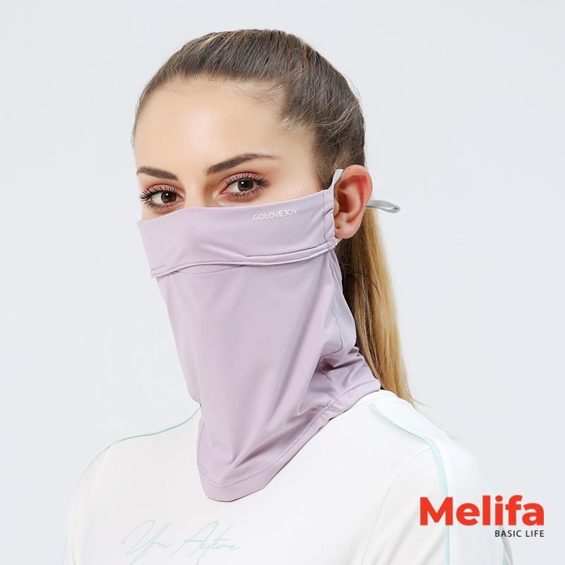 Khẩu trang chống nắng nam nữ nhiều màu trùm cổ vai , chống tia UV UPF50+ chất cotton lụa mã K0148