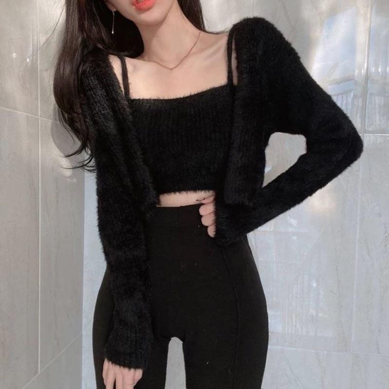 SET ÁO HAI DÂY LEN LÔNG CROTOP SEXY