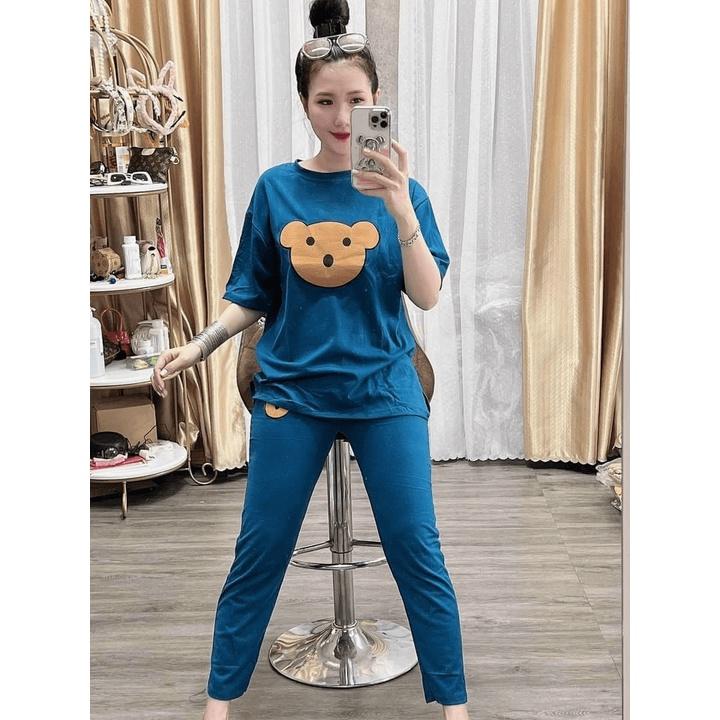 SÉT BỘ NỮ QUẦN DÀI ÁO TAY LỠ IN GẤU CỰC CUTE CHO CÁC CHỊ EM MẶC THU ĐÔNG Ở NHÀ ĐI CHƠI KẾT HỢP TT