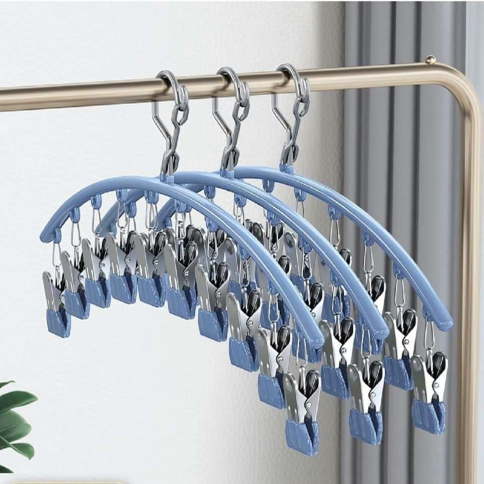 Móc Treo Đồ Lót , Móc Trùm treo Tất,Vớ, Quần Áo Trẻ Nhỏ Có Khóa Chống Gió, Chống Trượt ,Chất Liệu Thép Bọc Nhựa Cao Cấp