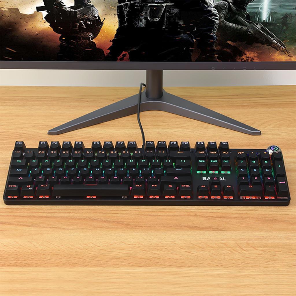 Desktop Essential Wired Mechanical Gaming Keyboard Green Switches 104 Keys
