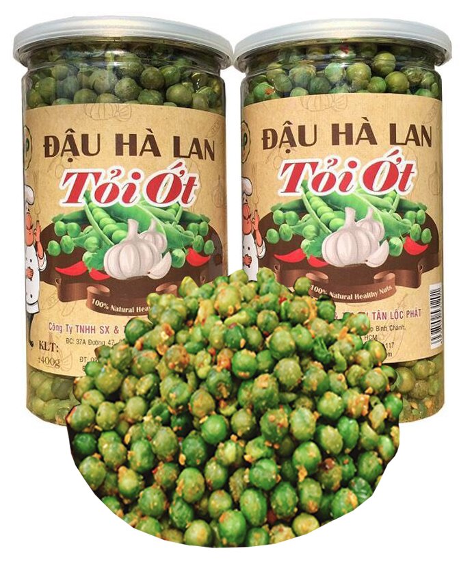 ĐẬU HÀ LAN TỎI ỚT TÂN LỘC PHÁT COMBO 2 HŨ - MỖI HŨ 500G