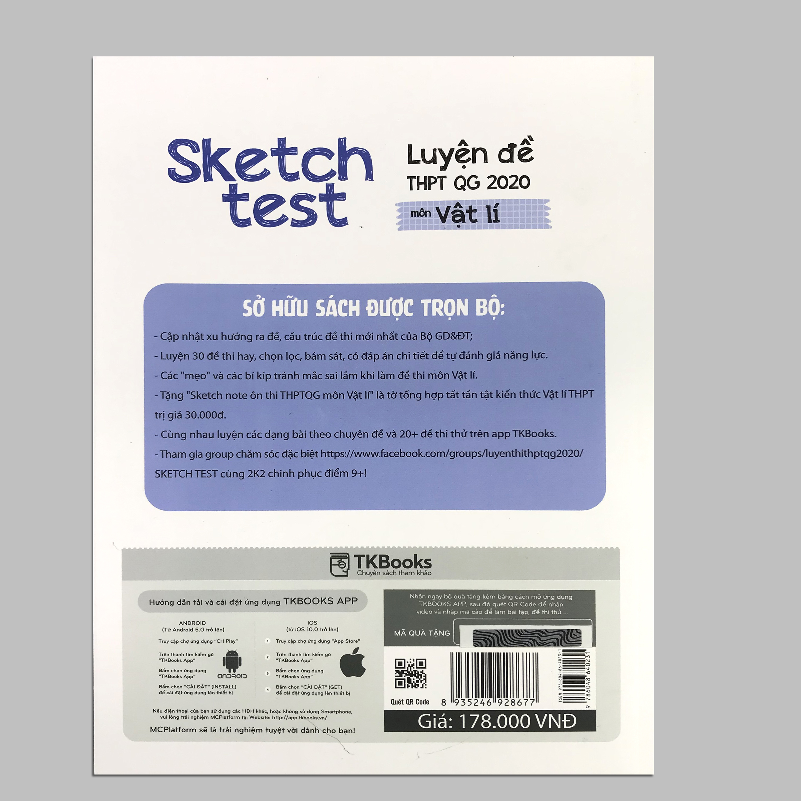 Combo luyện thi khối A1: Sketch Test Luyện Đề THPT QG 2020 môn Toán, Vật lí, Tiếng anh