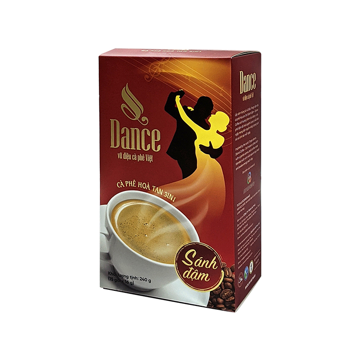 Cà Phê Hòa Tan 3in1 Dance Vị Sánh Đậm (Hộp 15gói x 16gr) 