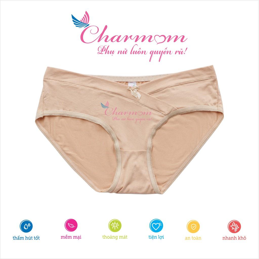 QUẦN LÓT BẦU CHARM MUM COTTON CHÉO - QUẦN LÓT BẦU COTTON LƯNG THẤP