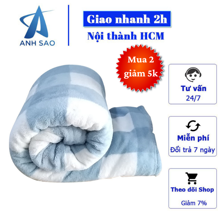 Mền lông cừu Caro cao cấp A kích thước 1m8 x 2m