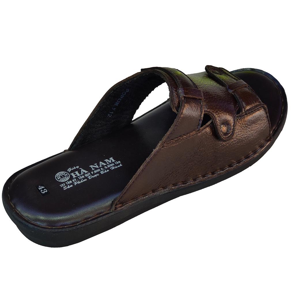 Dép Nam Quai Ngang Da Bò Thật TiTi ĐÔ Cao Cấp DNA2114d