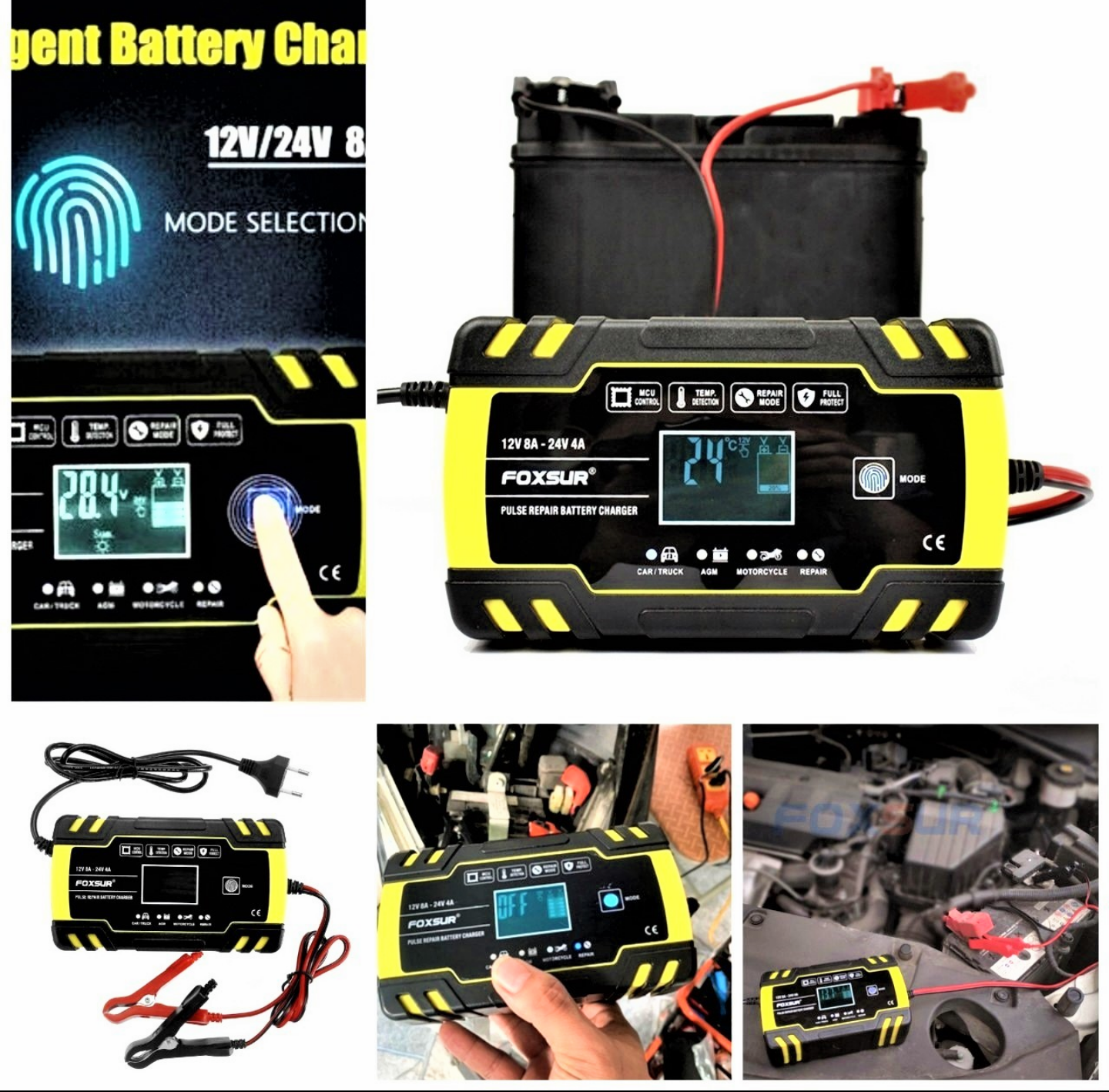 1 BỘ SẠC BÌNH ẮC QUY ĐIỆN TỬ ĐA NĂNG THÔNG MINH SẠC TỪ 12V - 24V CẢM ỨNG VÂN TAY TIỆN DỤNG HÀNG CHUẨN CHẤT LƯỢNG GIÁ TỐT