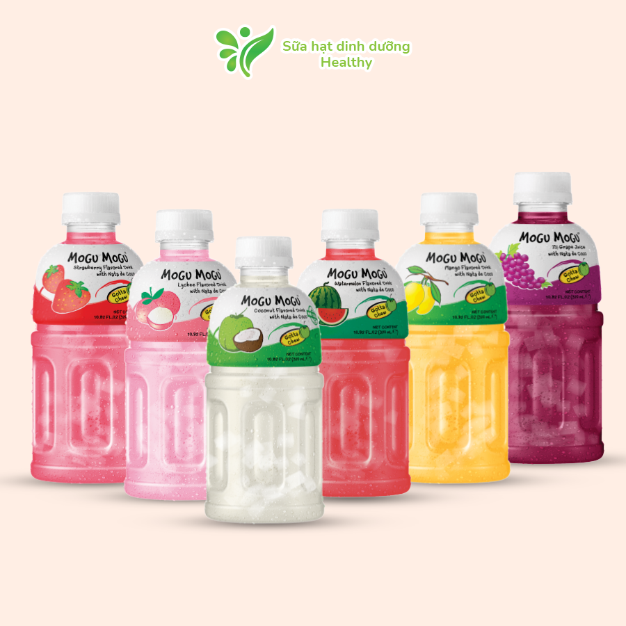 Combo 6 Chai Nước Mogu Mogu Thạch Dừa Vị Vải Thái Lan