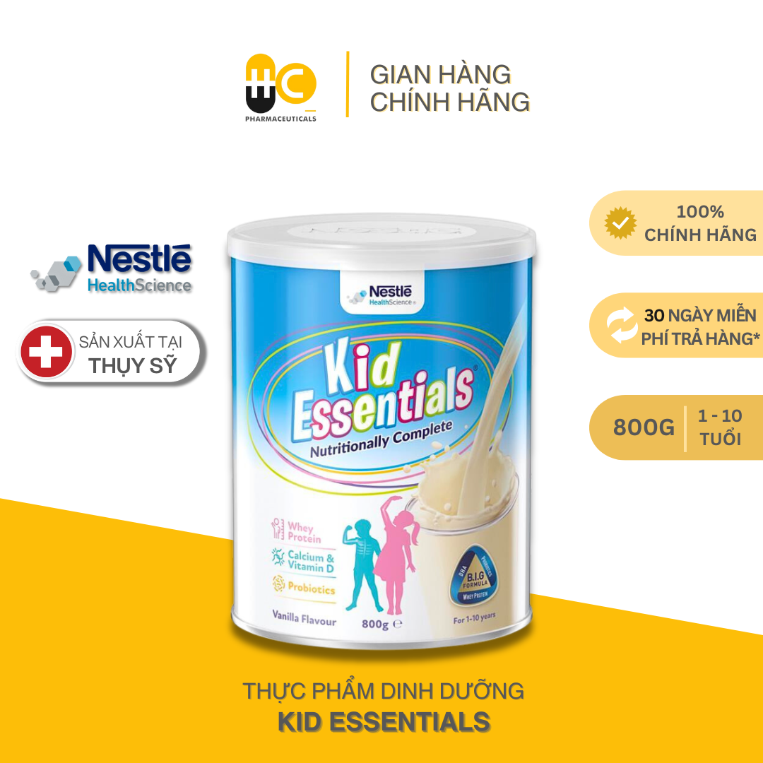 [DATE 02.2025] Sữa Kid Essentials - Sữa Úc Nestlé Health Science Cho Trẻ Biếng Ăn, Chậm Tăng Cân 800g - Bao Bì Mới [NHẬP KHẨU CHÍNH HÃNG]