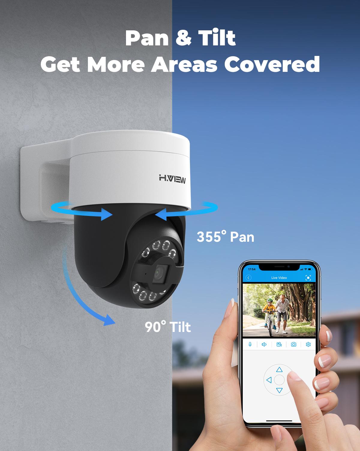 H.View Cctv Security Camera Poe Ip Ptz 5Mp 8mp 4K Dome Giám sát video âm thanh ngoài trời cho hệ thống Nvr Kích thước cảm biến Xmeye: 8MP