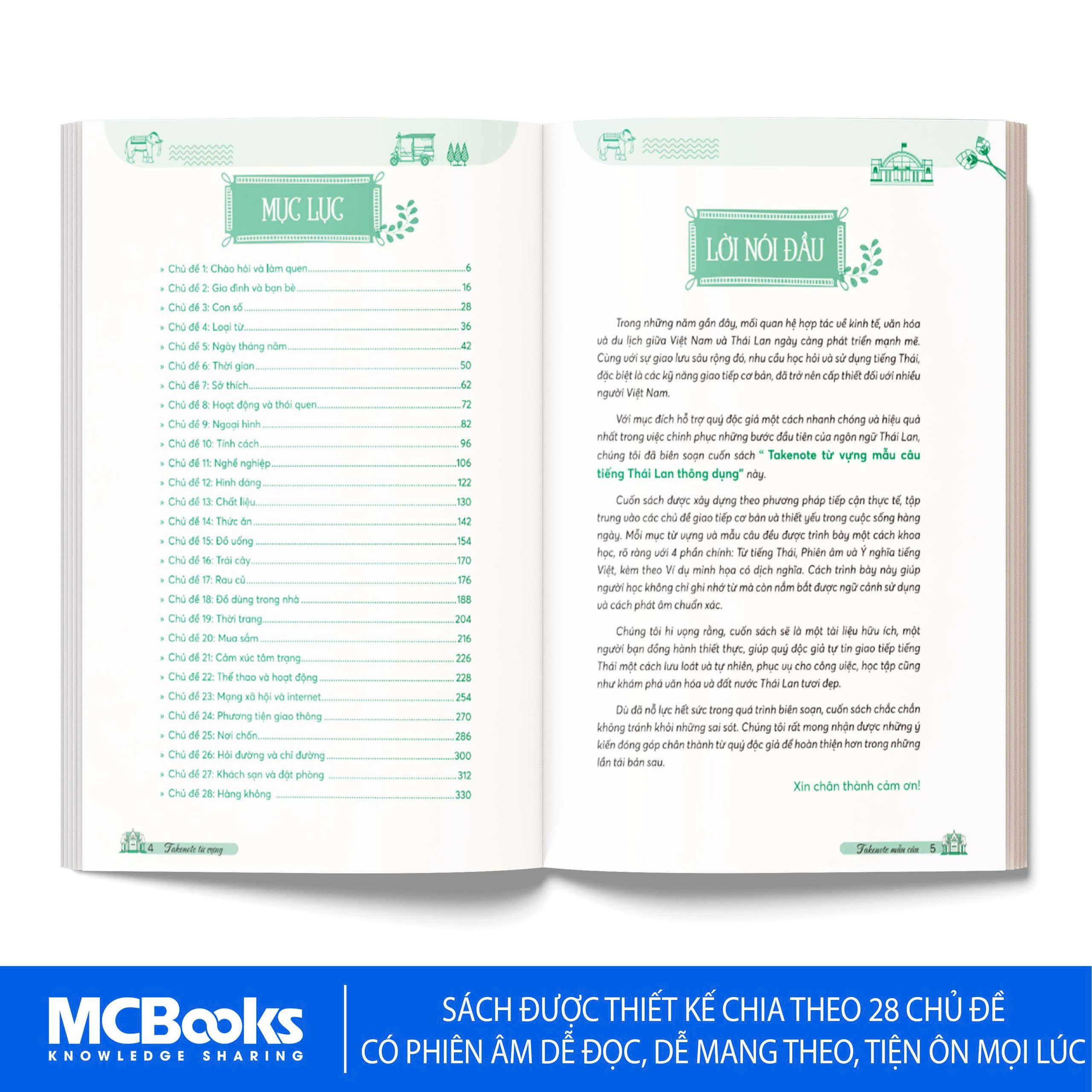 Sách - Takenote từ vựng - mẫu câu tiếng Thái Lan thông dụng