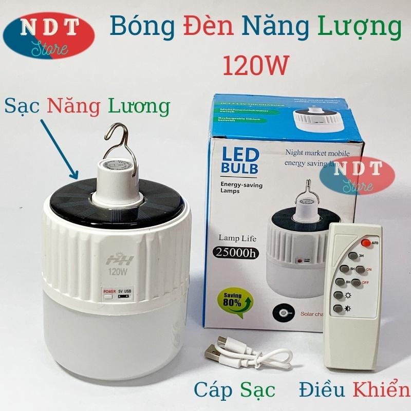 Bóng Đèn Led Tích Điện Và Sạc Năng Lượng Mặt Trời Có Điều Khiển Từ Xa  Kèm Theo Sạc