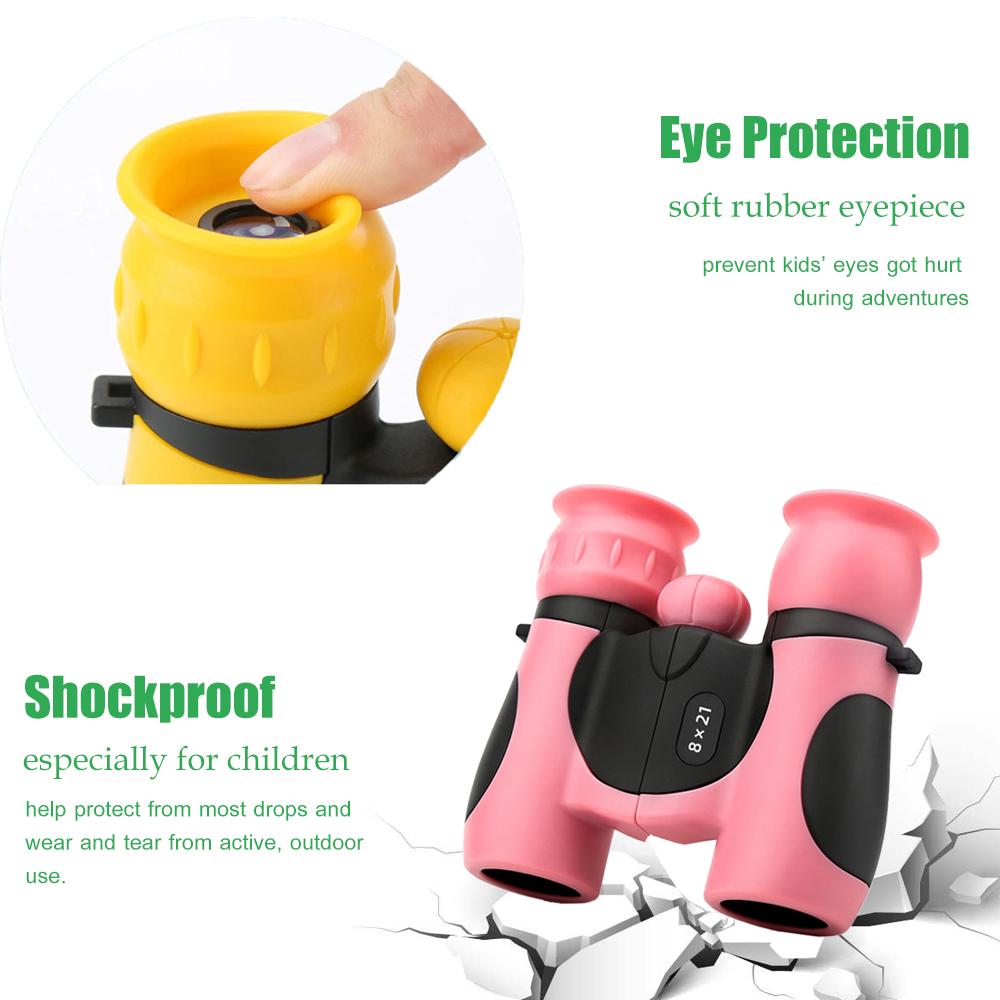 Binoculars for Kids 8x21 High-Resolution Kids Binoculars Gift Set for Boys Girls Portable Kids Binoculars for Bird
