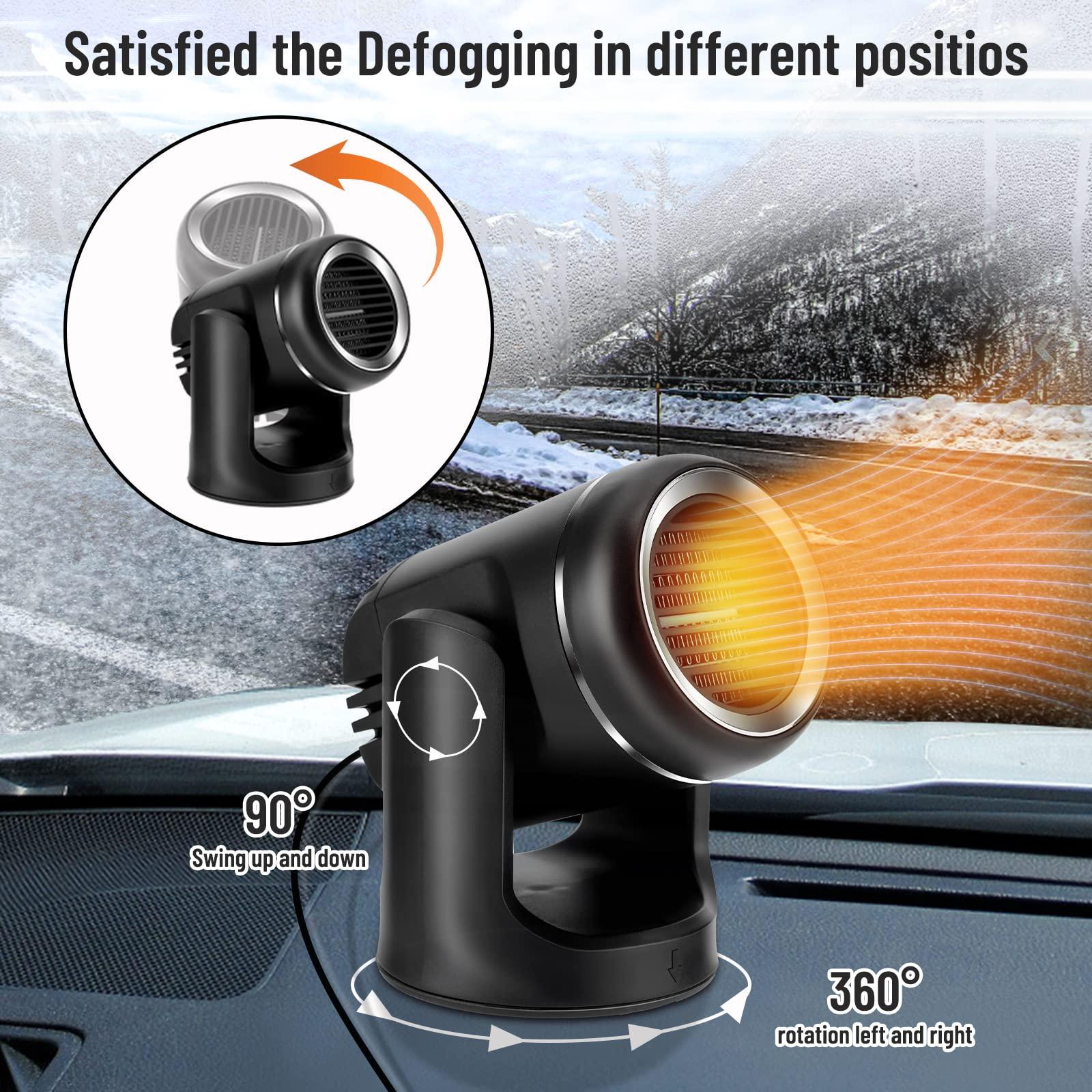 Quạt sưởi ấm xe, sưởi ấm xe 12V 130W và quạt 2 trong 1, xe di động defogger defroster làm nóng nhanh Aut