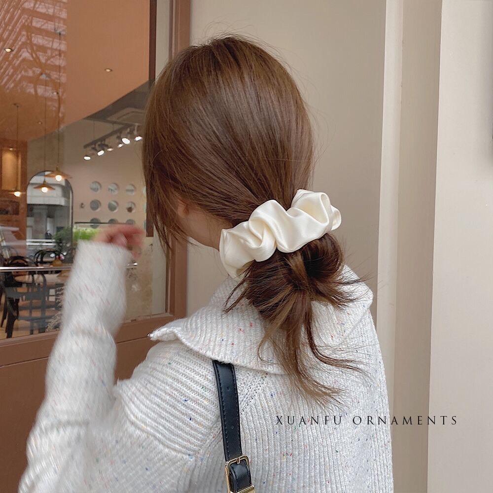 Scrunchies dây buộc tóc, cột tóc lụa satin cao cấp